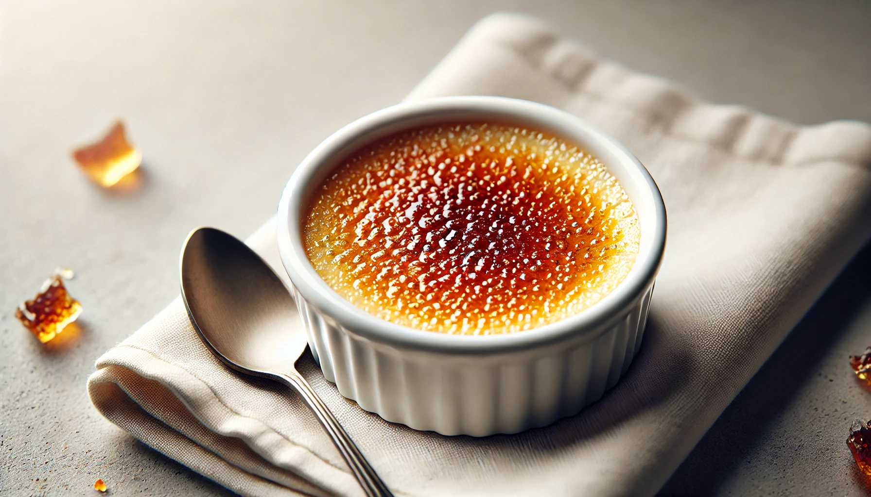 Crème Brûlée mit goldener Karamellkruste