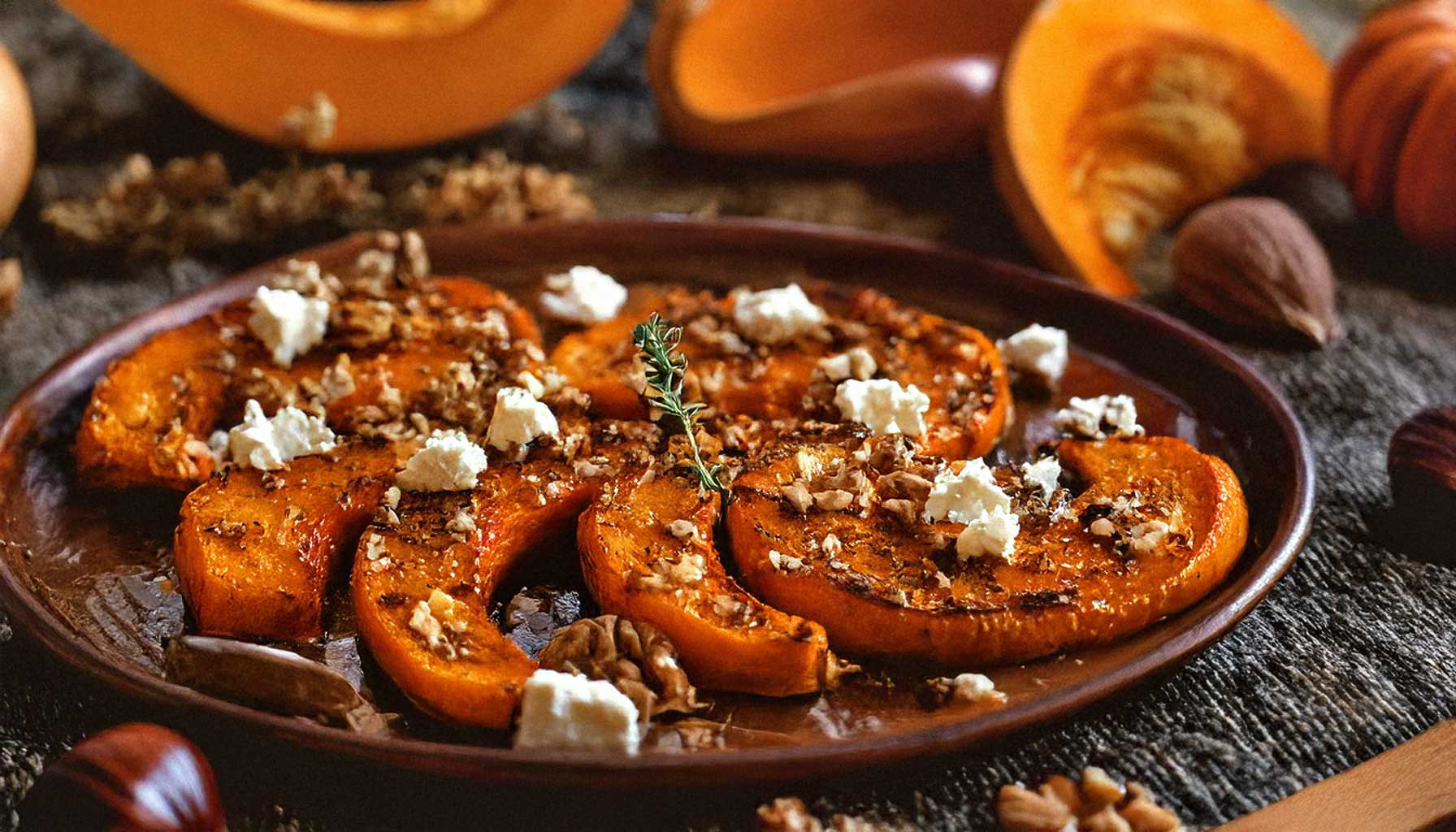 Gebackener Butternut mit Feta